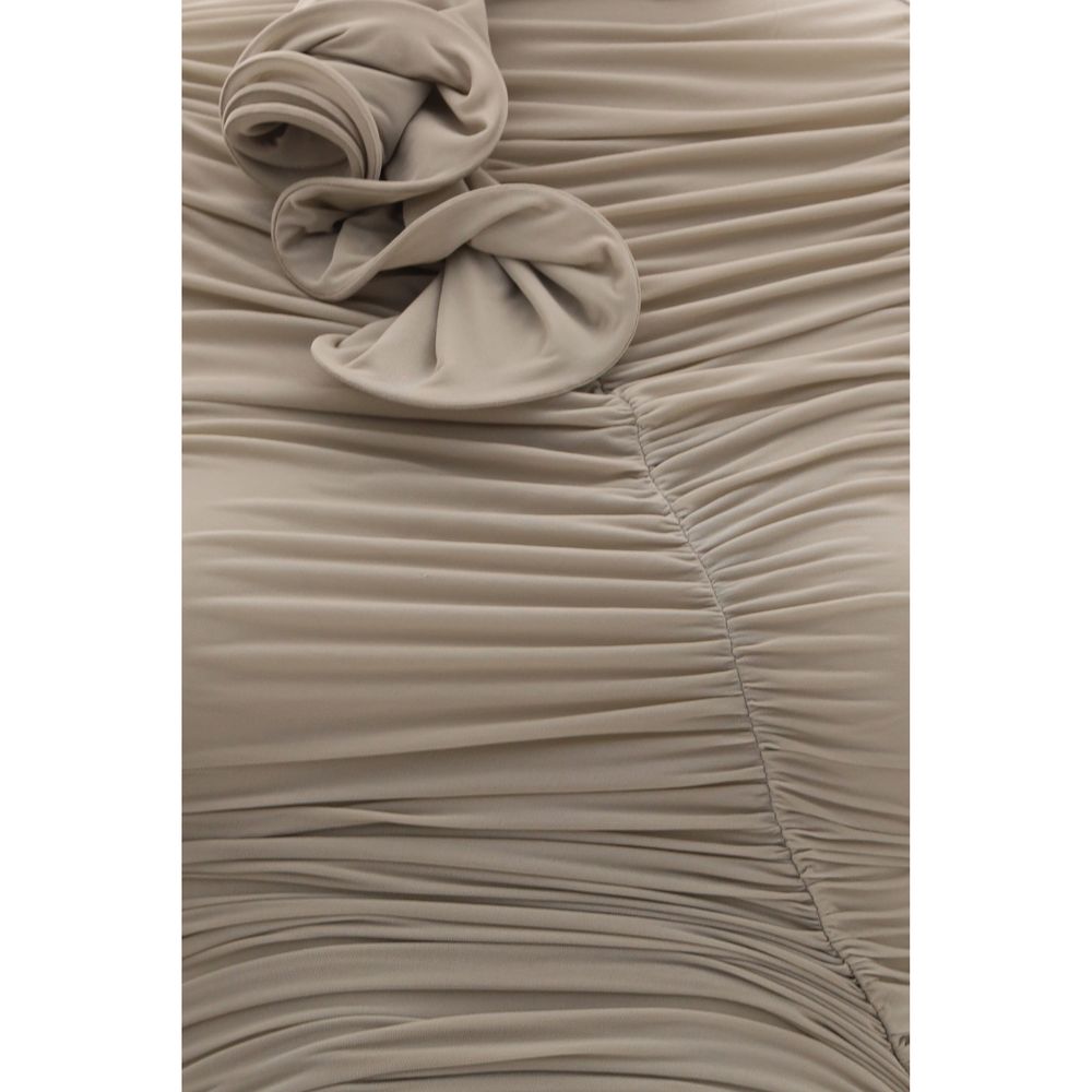 Magda Butrym Beige Kupfer Cocktailkleid