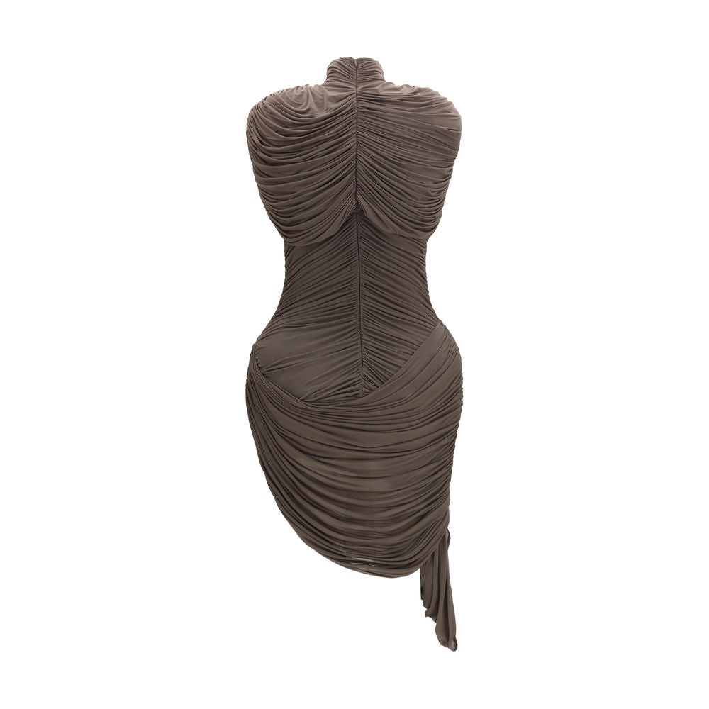 Magda Butrym Braunes Kupferfarbenes Cocktailkleid