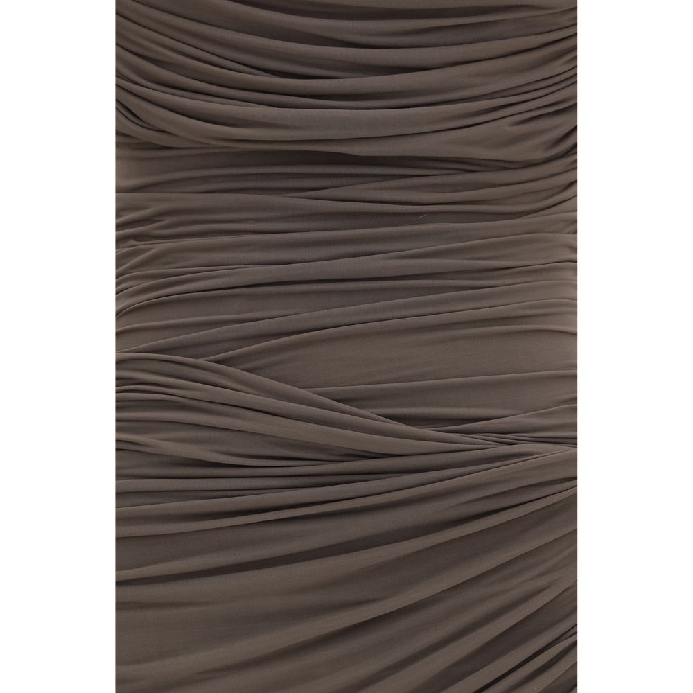 Magda Butrym Braunes Kupferfarbenes Cocktailkleid