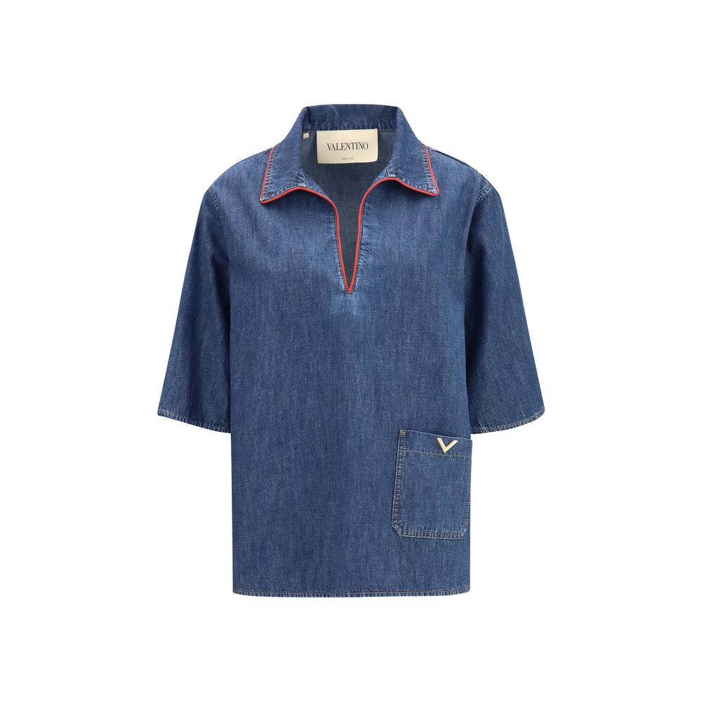 Valentino Garavani Blaues Denim-Hemd