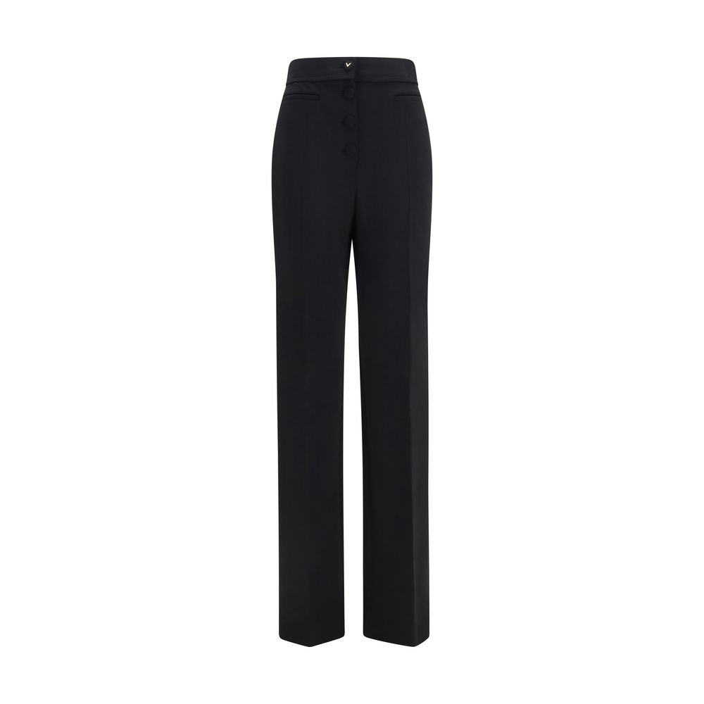 Valentino Garavani Schwarze Wollhose Oves Aries Flared