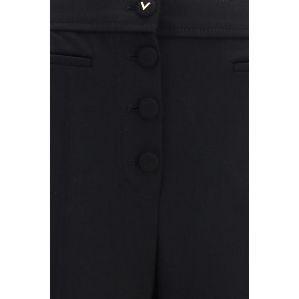 Valentino Garavani Schwarze Wollhose Oves Aries Flared