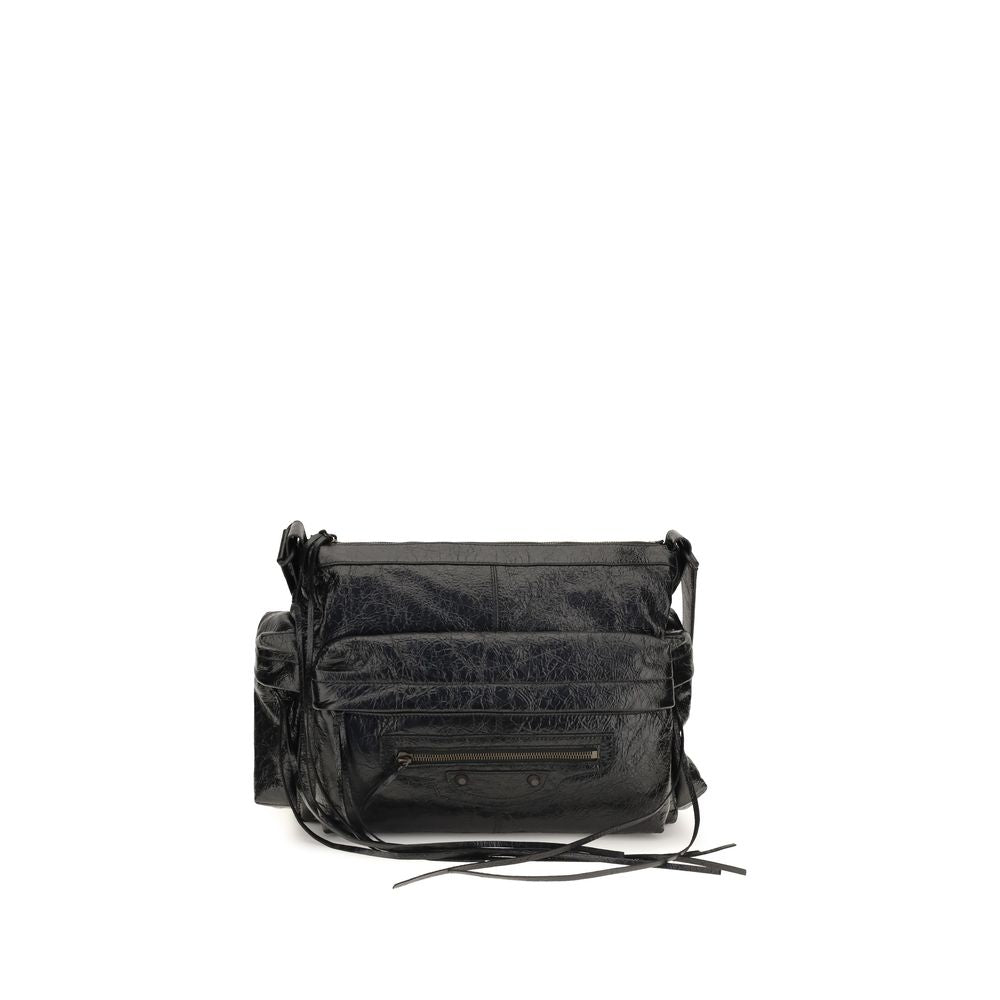 Balenciaga Schwarze Lammleder Schultertasche Ovis Aries Aries