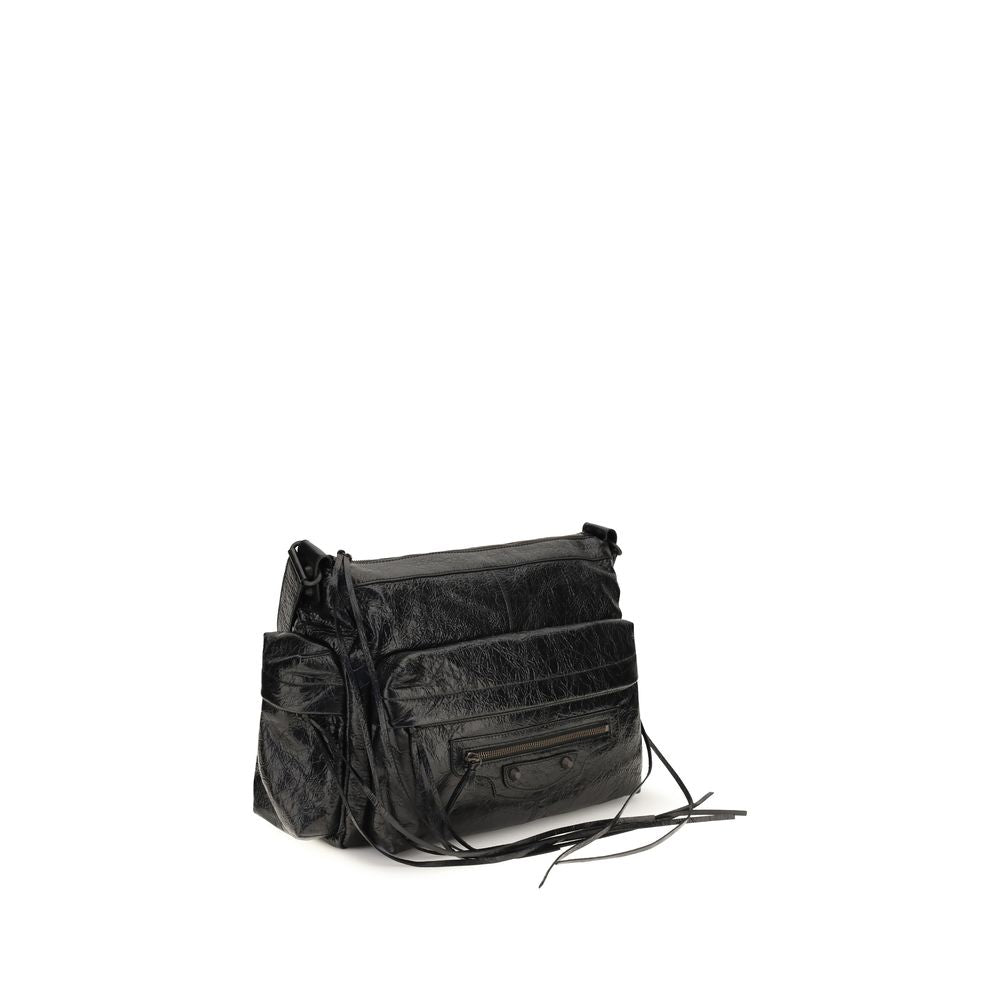 Balenciaga Schwarze Lammleder Schultertasche Ovis Aries Aries