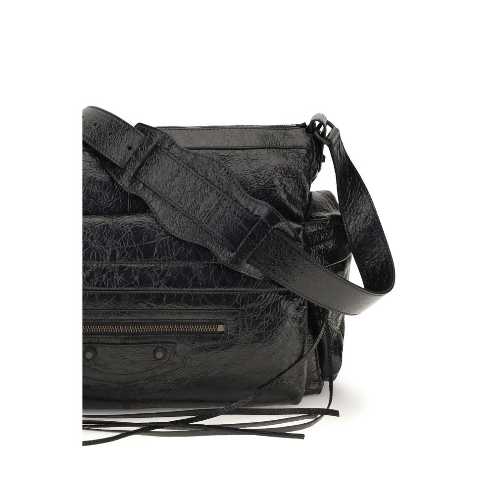 Balenciaga Schwarze Lammleder Schultertasche Ovis Aries Aries