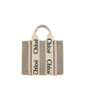 Chloé Braune Leinen Handtasche