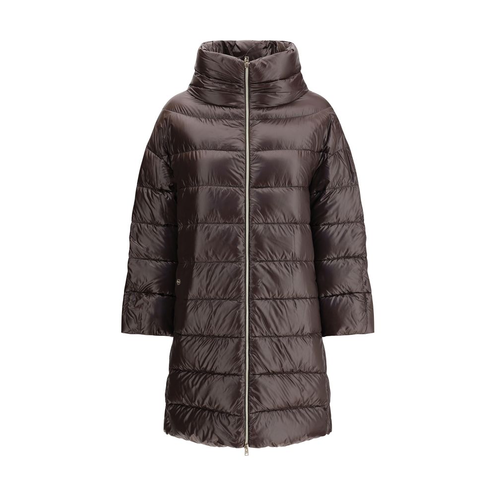 Herno Braune Polyester-Jacke in voller Länge