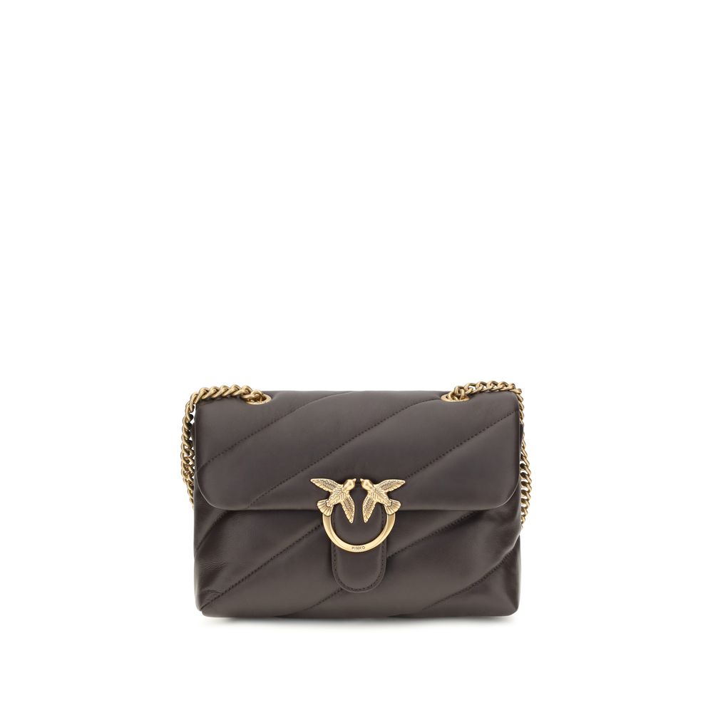 PINKO Braune Kalbsleder Bos Taurus Schultertasche