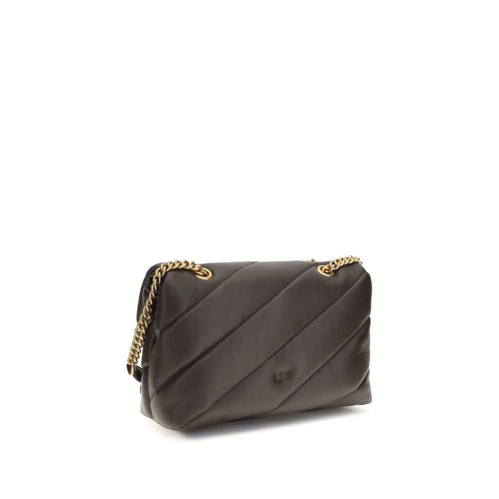 PINKO Braune Kalbsleder Bos Taurus Schultertasche