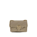 PINKO Graue Bos Taurus Kalbsleder Schultertasche