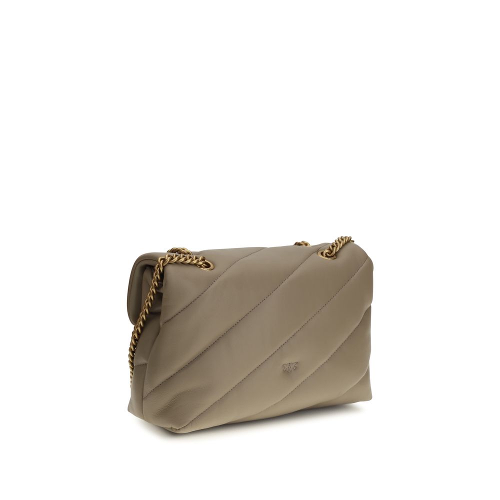 PINKO Graue Bos Taurus Kalbsleder Schultertasche