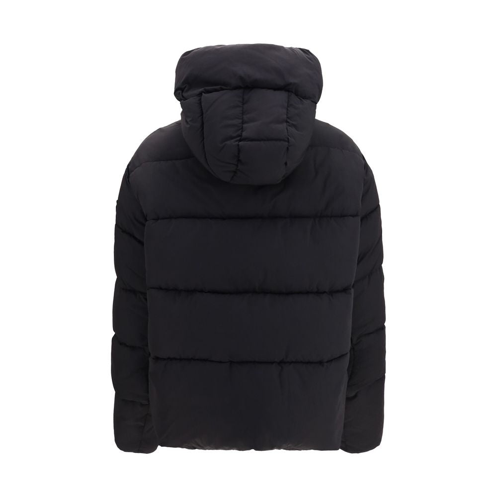 PINKO Schwarze Nylon-Jacke in voller Länge