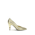 Versace Pumps aus goldenem Kalbsleder Bos Taurus mit hohem Absatz
