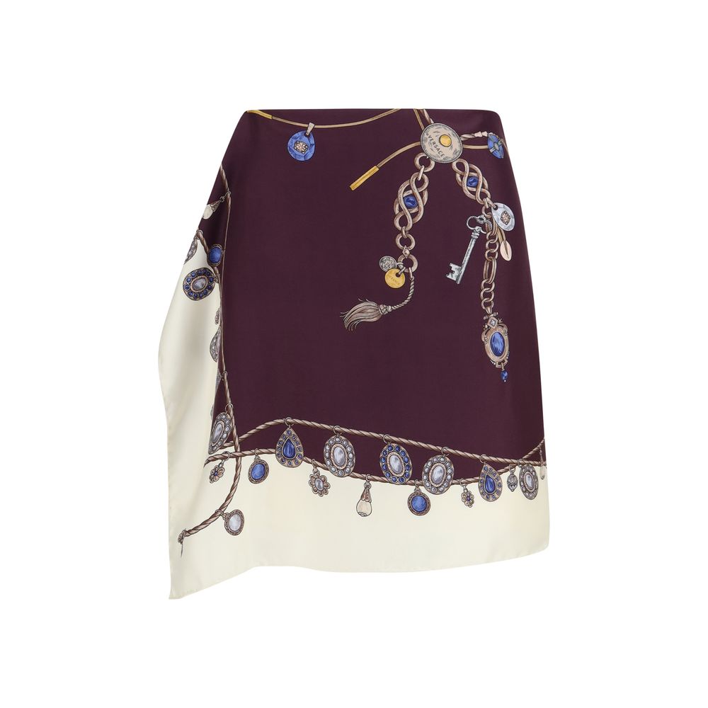 Versace Minirock aus Seide in Bordeaux