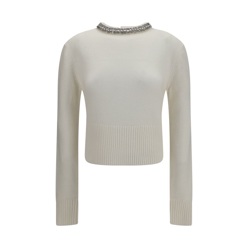 PINKO Weißes Sweatshirt aus Wolle Oves Aries