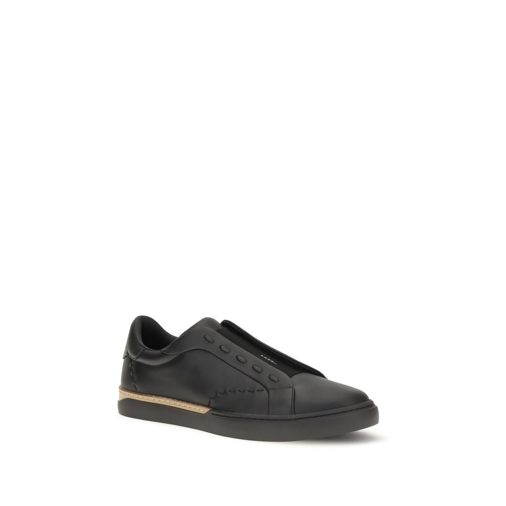 Fendi Schwarze Bos Taurus Kalbsleder-Sneakers