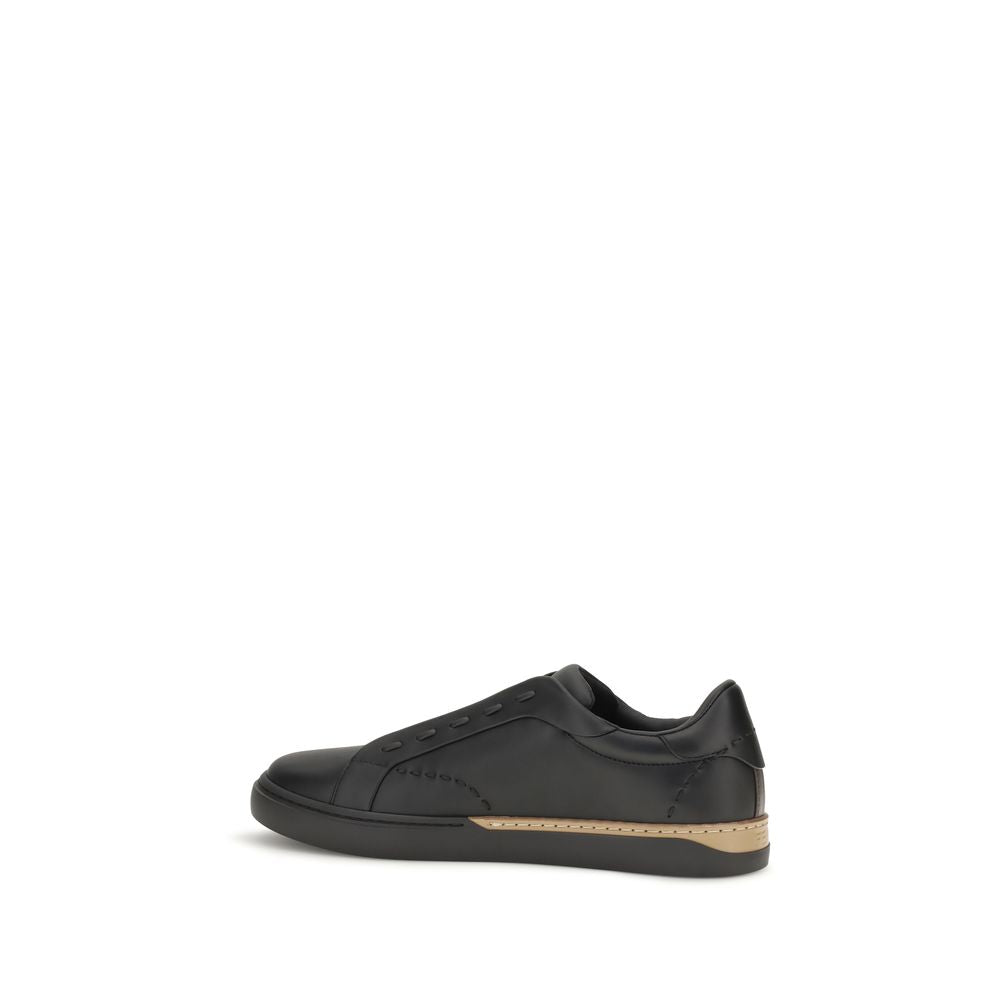 Fendi Schwarze Bos Taurus Kalbsleder-Sneakers