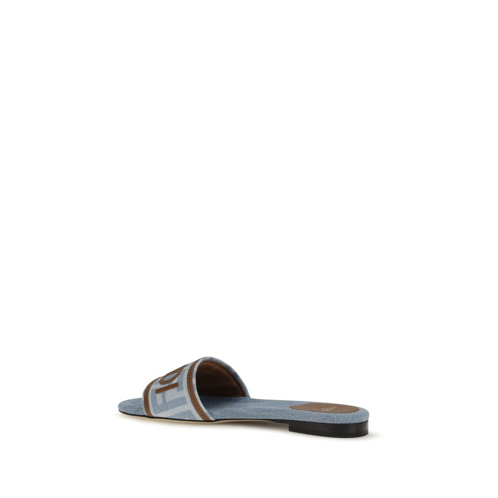 Fendi Blaue Sandalen aus Baumwolle