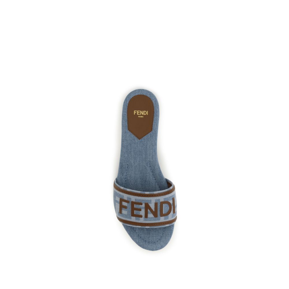 Fendi Blaue Sandalen aus Baumwolle