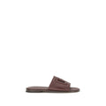 Dolce & Gabbana Braune Kalbsleder Bos Taurus Flache Sandalen