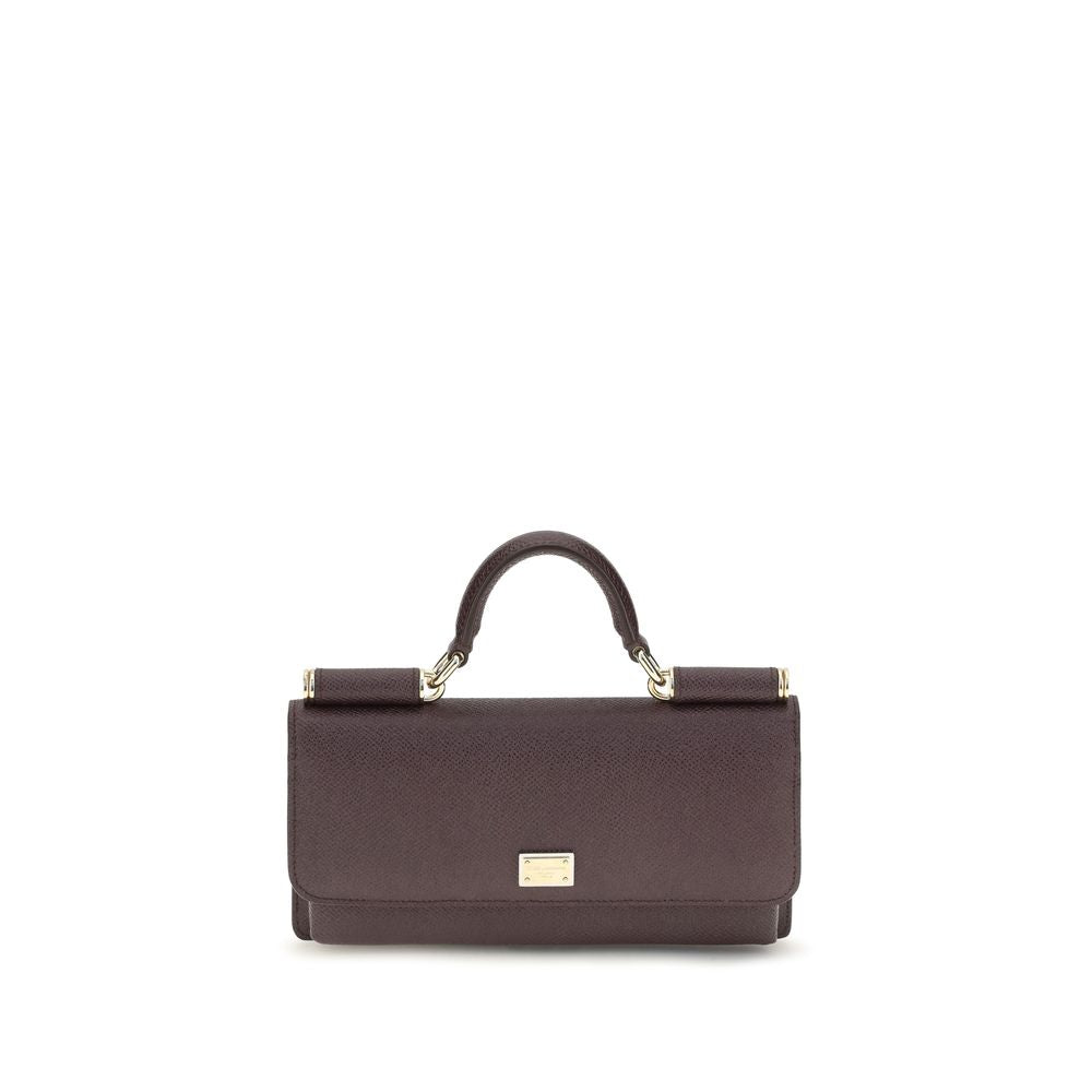 Dolce & Gabbana Braune Kalbsleder Bos Taurus Schultertasche