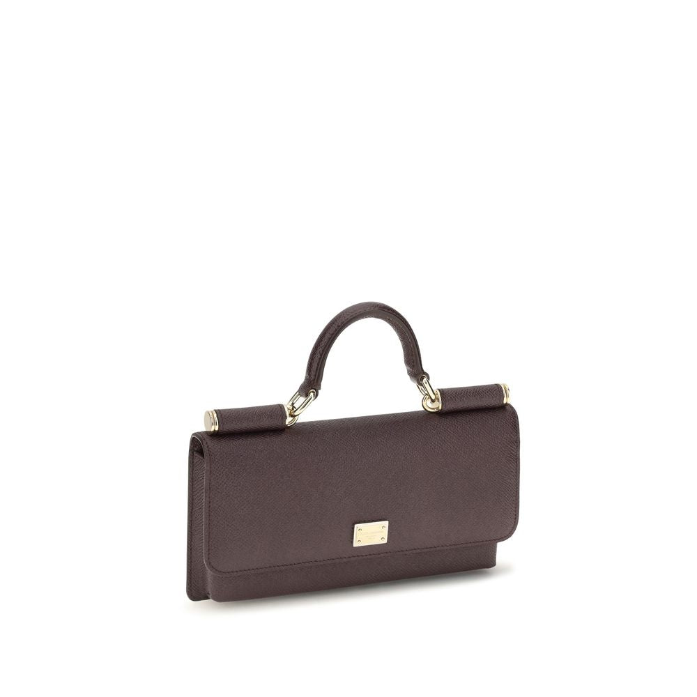 Dolce & Gabbana Braune Kalbsleder Bos Taurus Schultertasche