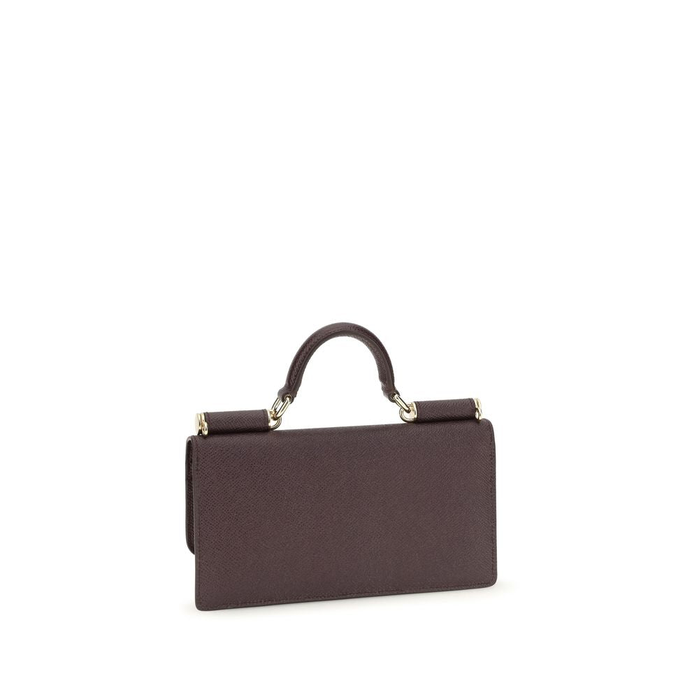 Dolce & Gabbana Braune Kalbsleder Bos Taurus Schultertasche