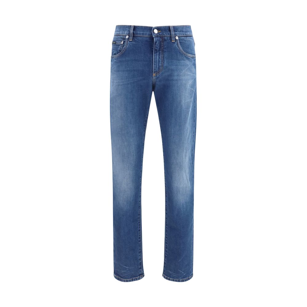 Dolce & Gabbana Blaue Baumwoll-Jeans im Slim Fit