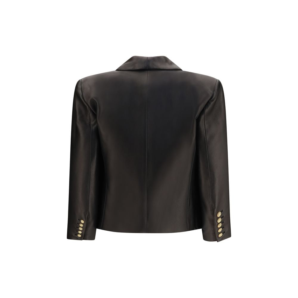 Balmain Schwarze Lederjacke