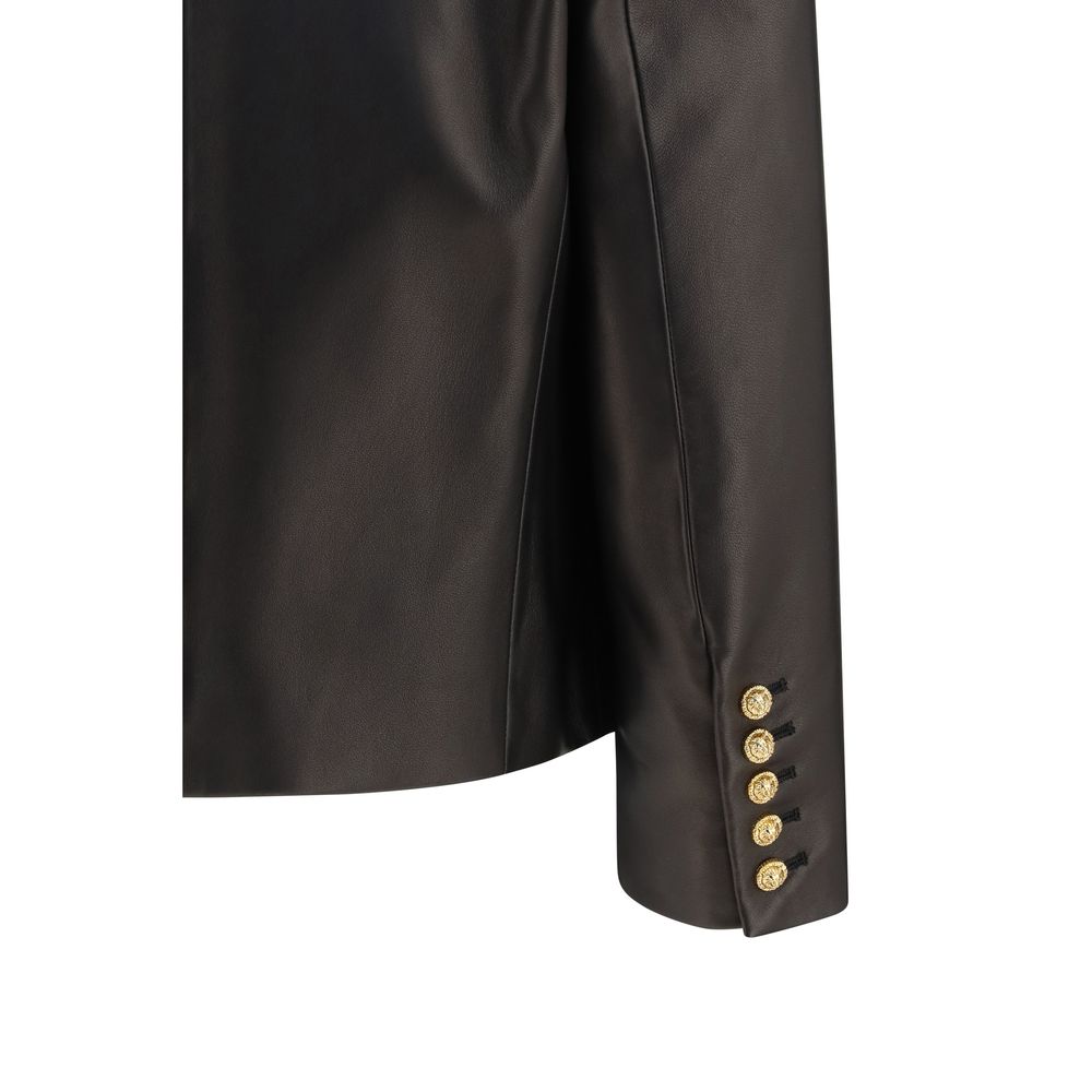 Balmain Schwarze Lederjacke