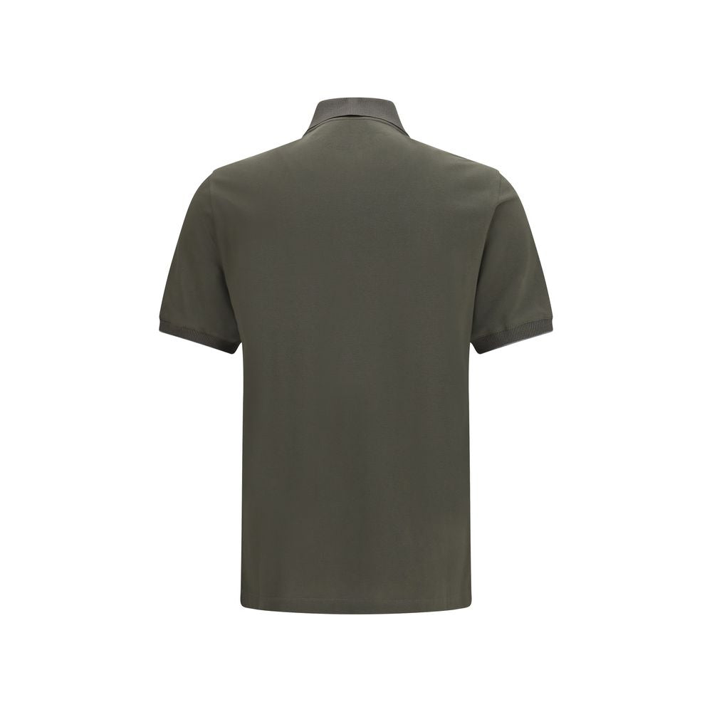 Brunello Cucinelli Bicolor Cotton Polo Shirt