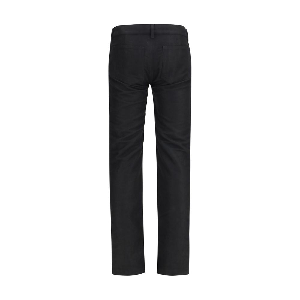 Rick Owens Schwarze Oves Aries Straight-Leg Jeans aus Wolle