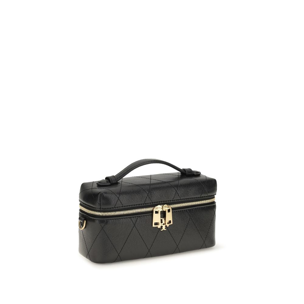 Tory Burch Schwarzes Kalbsleder Bos Taurus Portemonnaie