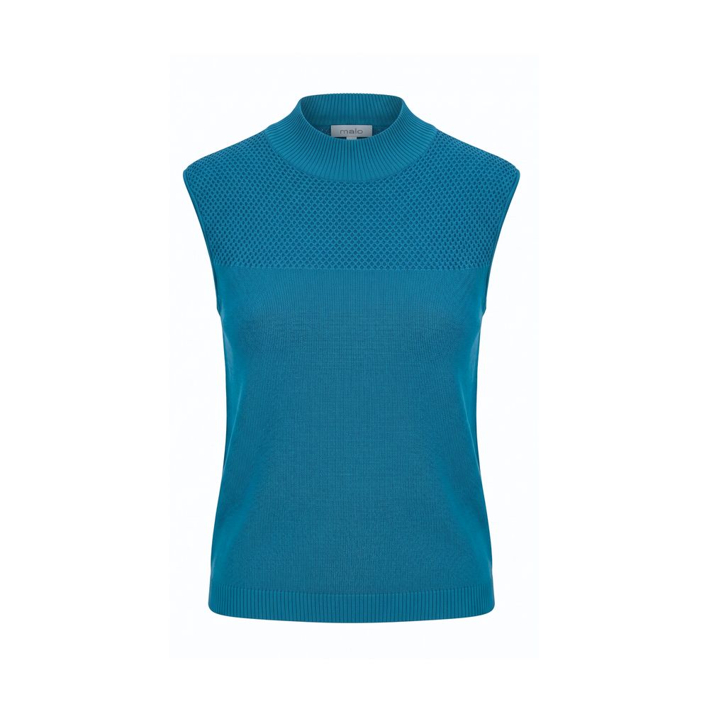 Malo Blauer Damenpullover aus Seide