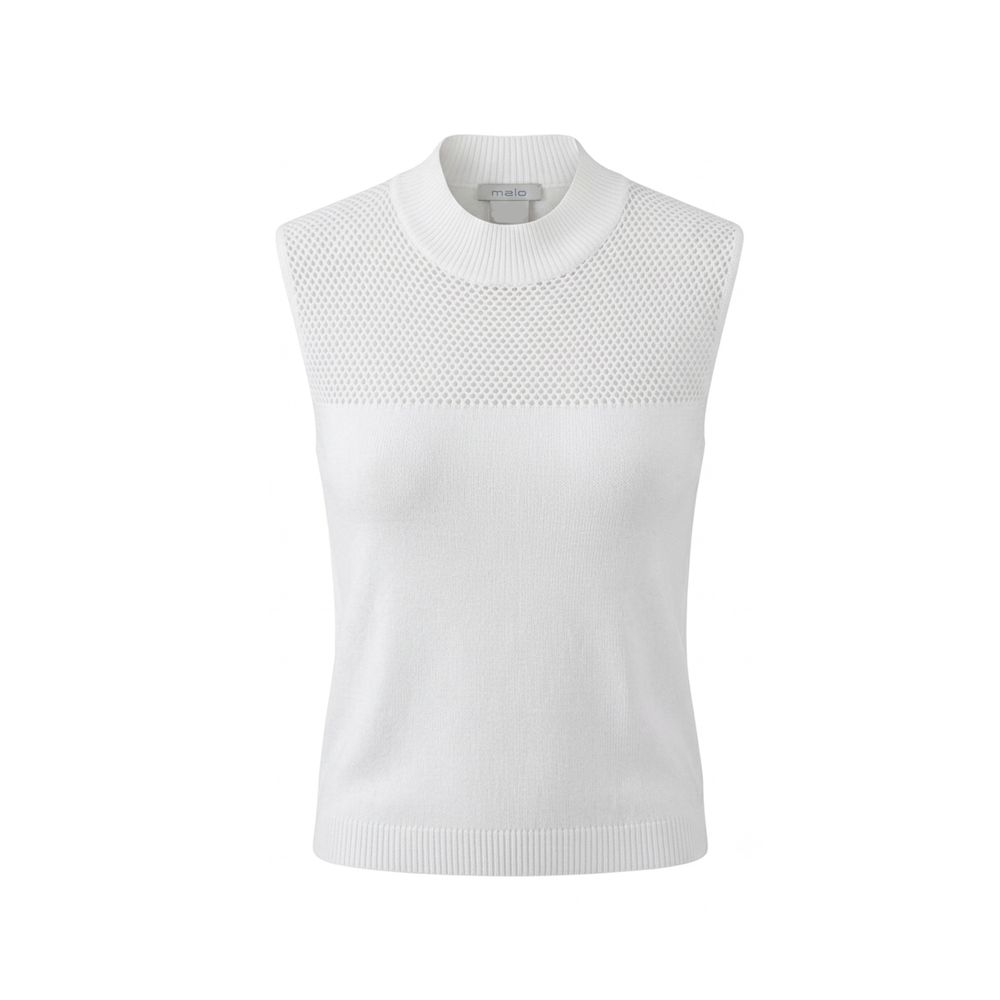Malo Weißer Seidenpullover für Damen