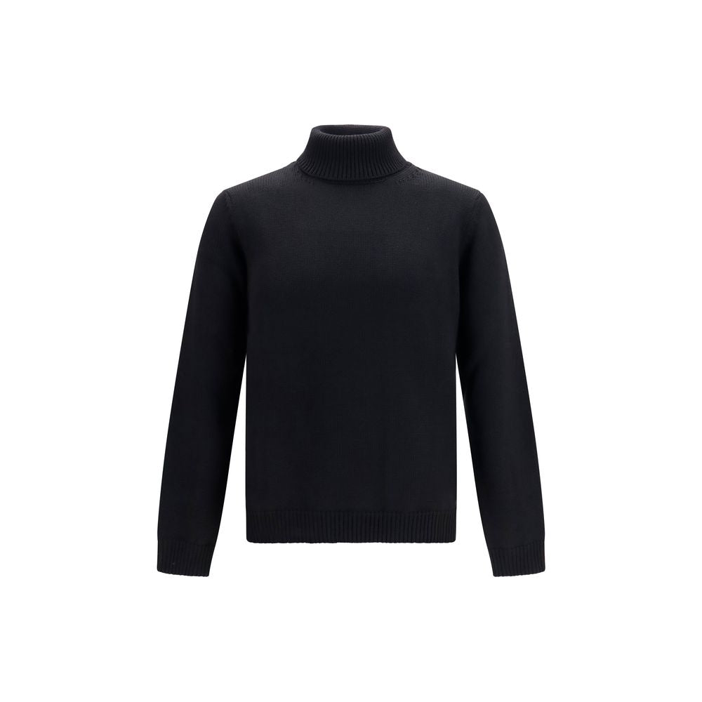 Roberto Collina Schwarzer Wollpullover Aries Turtleneck