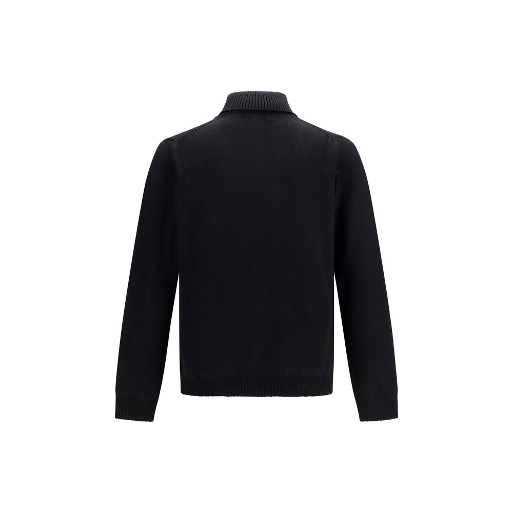Roberto Collina Schwarzer Wollpullover Aries Turtleneck
