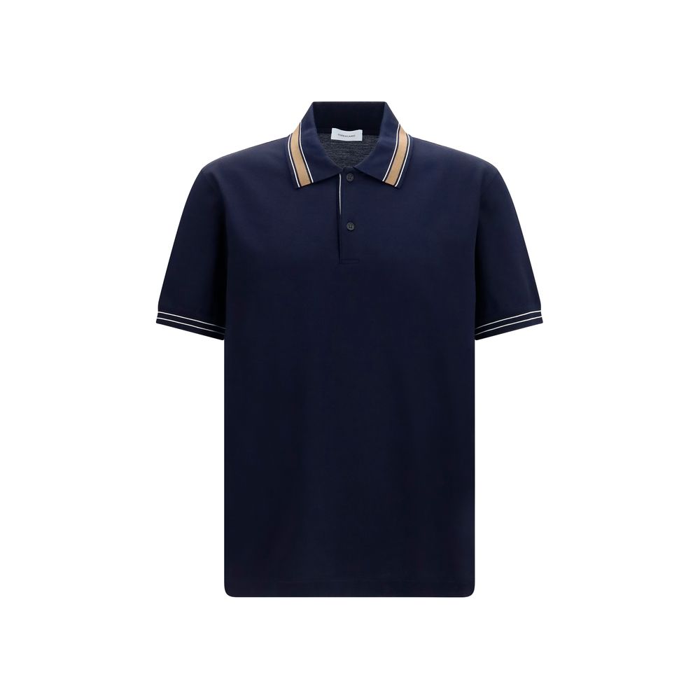 Ferragamo Blaues Baumwoll-Polohemd