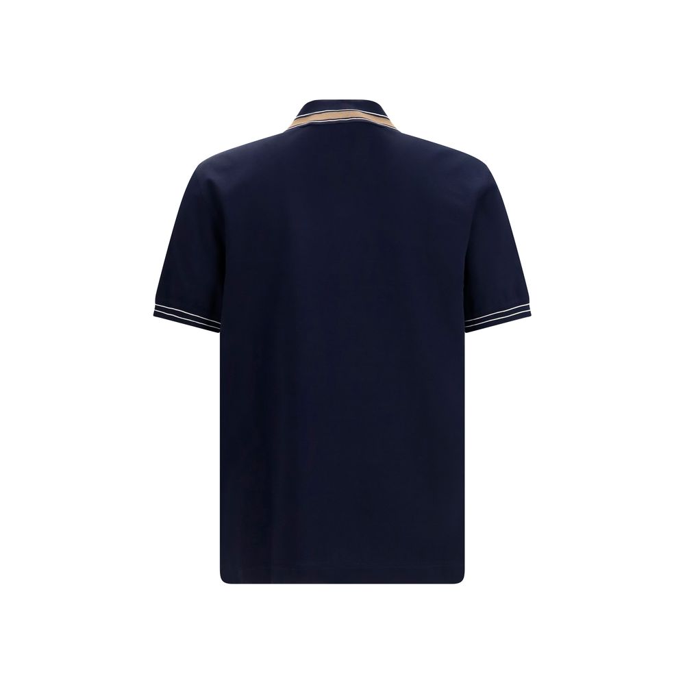 Ferragamo Blaues Baumwoll-Polohemd