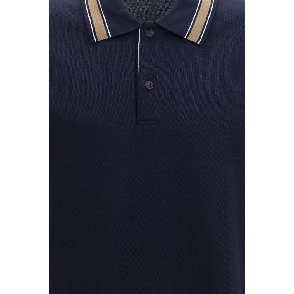 Ferragamo Blaues Baumwoll-Polohemd