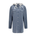 Miu Miu Blaues Baumwollhemd mit Muster