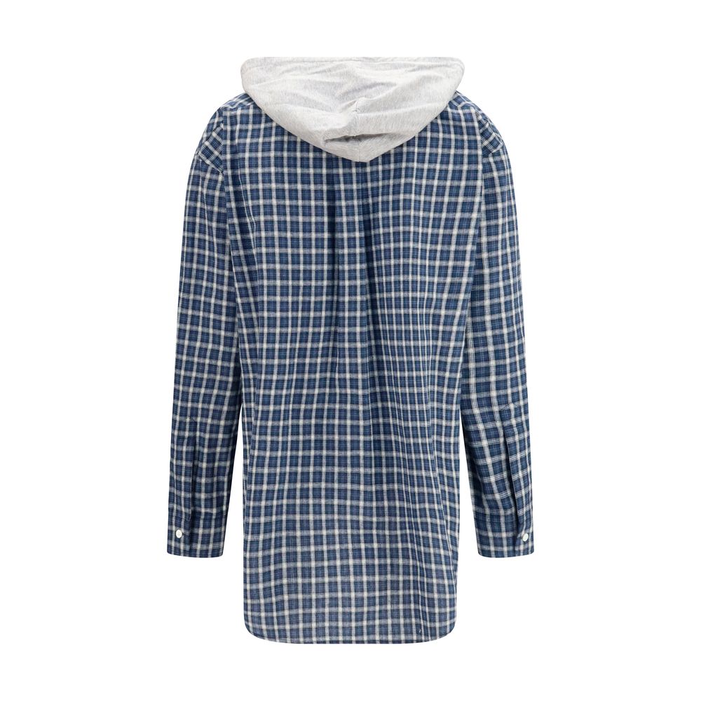 Miu Miu Blaues Baumwollhemd mit Muster