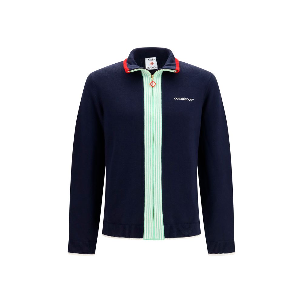 Casablanca Blaue Jacke aus Wolle Oves Aries in voller Länge