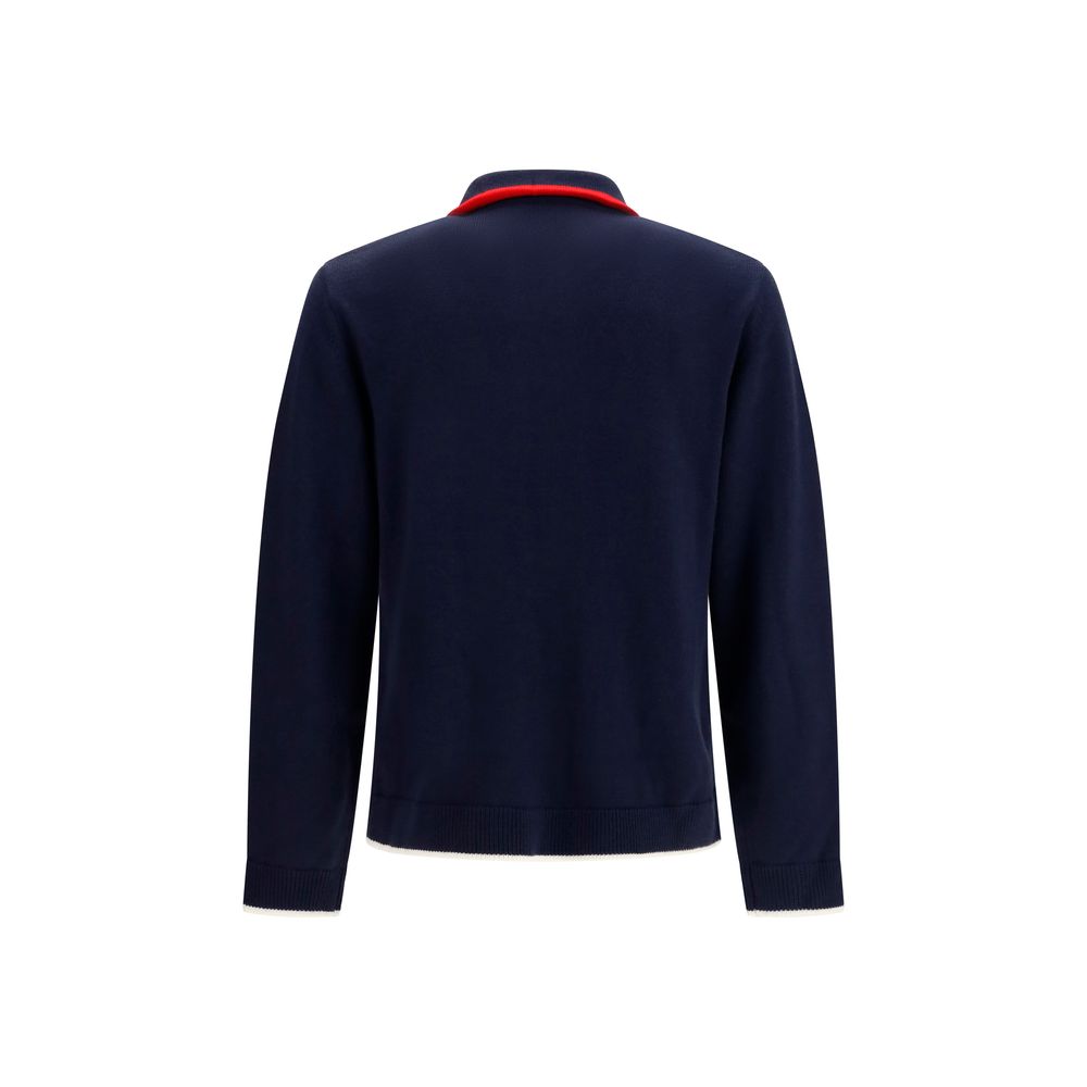 Casablanca Blaue Jacke aus Wolle Oves Aries in voller Länge