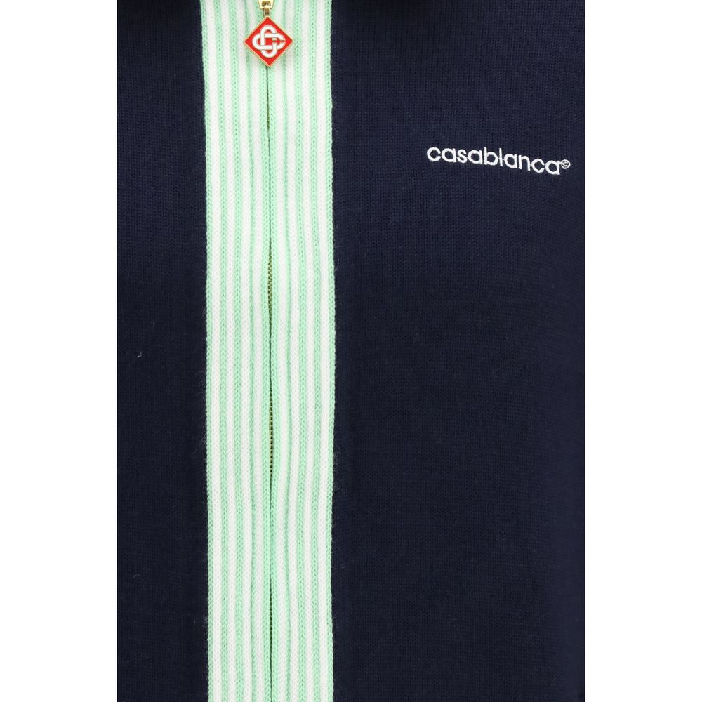 Casablanca Blaue Jacke aus Wolle Oves Aries in voller Länge