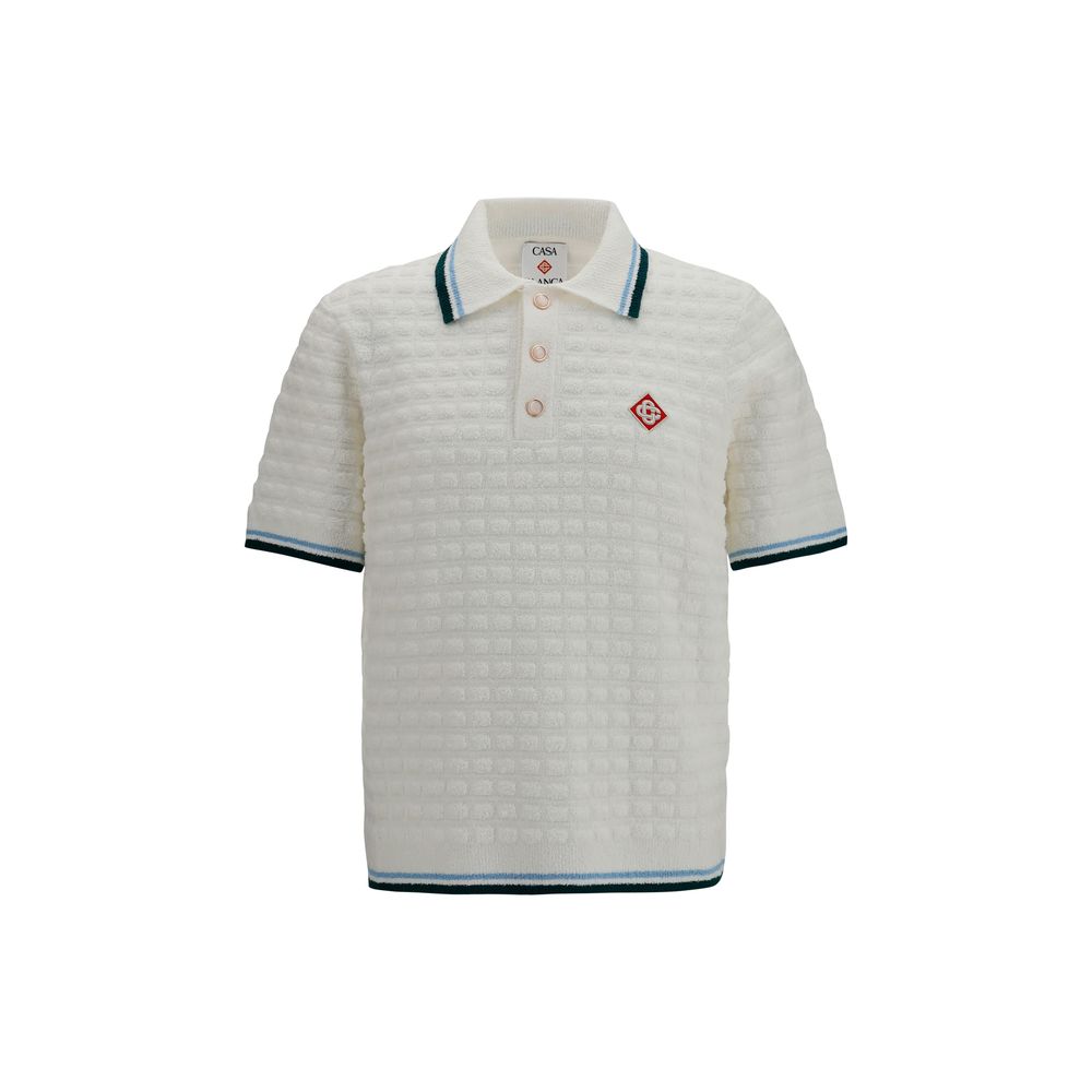 Casablanca Weißes Poloshirt aus Baumwolle