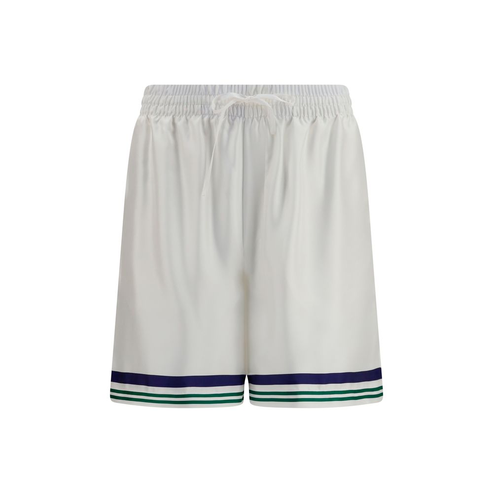 Casablanca Weiße Seiden-Bermudashorts