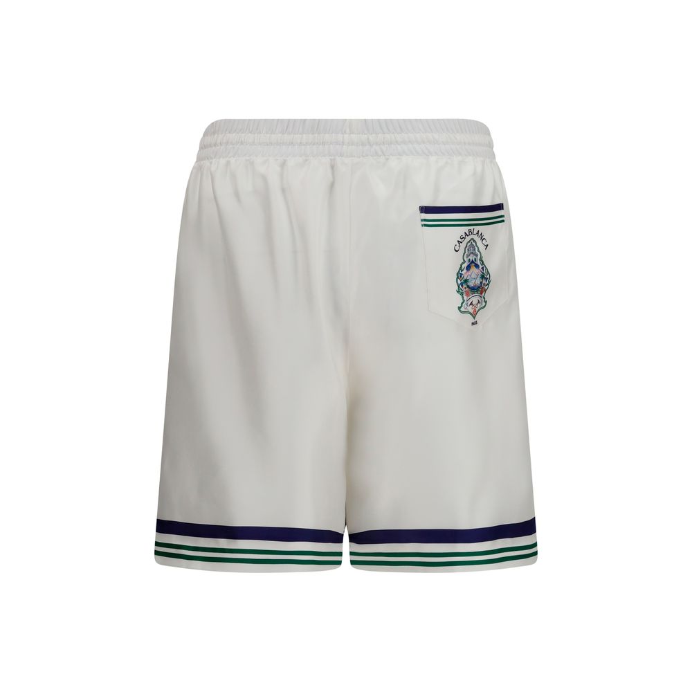 Casablanca Weiße Seiden-Bermudashorts