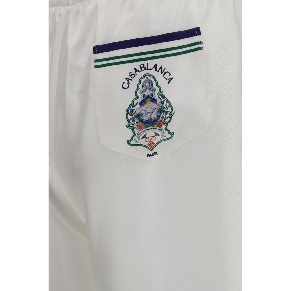 Casablanca Weiße Seiden-Bermudashorts