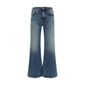 R13 Blaue Baumwoll-Jeans mit ausgestelltem Bein